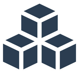 Cube stack icon vector depicting sugar quantity used in food nutrition label design.