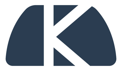 Letter K shape icon vector showing potassium nutrient element for nutrition facts labels.