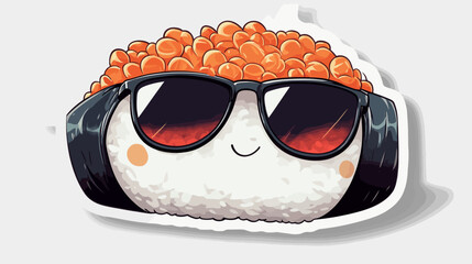 Cool Onigiri Character Rocking Sunglasses in Street Style Illustration
