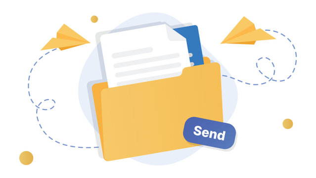 Sending documents and files with paper planes