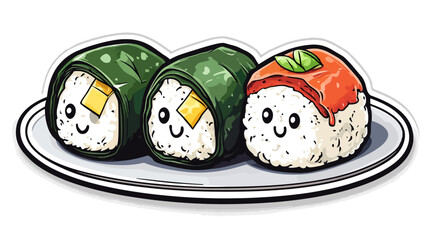 Colorful Sushi Rolls with Seaweed Wrap, Japanese Cuisine Art, Playful Aesthetic, Restaurant Setting