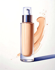 Minimal liquid foundation bottle with pump top