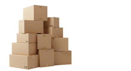 Stack of brown cardboard boxes, representing efficient logistics, secure storage, and reliable global parcel delivery solutions