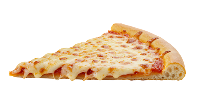 Delicious Slice of Margherita Pizza with Melted Cheese and a Crispy Crust