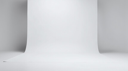 Minimal clean backdrop for product photography white seamless paper background empty studio soft lighting modern professional neutral copy space calm simple
