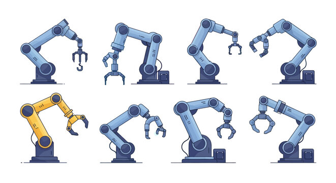 Collection of Robotic Arms with Various Gripper Designs.