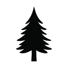 Obraz premium Pine Tree Silhouette Vector Illustration