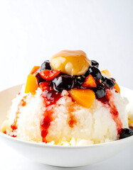 A refreshing Kakigori (shaved ice)