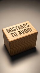 Wooden Block with Engraved Mistakes to Avoid Message.