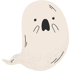 Textured Halloween Surprised Ghost