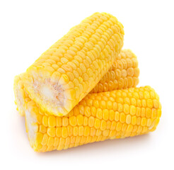 Corn cobs isolated on white background