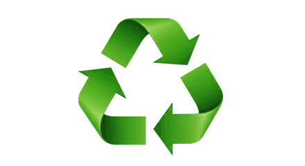 Fototapeta premium Green recycling symbol with three chasing arrows.