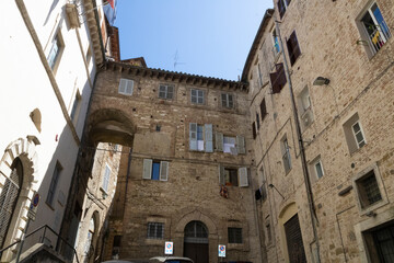 Buildings in the old medieval town of Perugia, Italy.