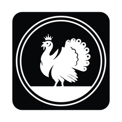 Obraz premium Elegant turkey illustration in white with a crown, perfect for thanksgiving designs