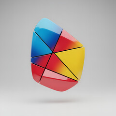Fototapeta premium colorful reflective modern art suspended in air