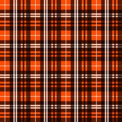 Orange and Black Tartan Plaid Seamless Pattern Background Design