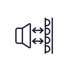 acoustic isolation icon, soundproofing line design on white