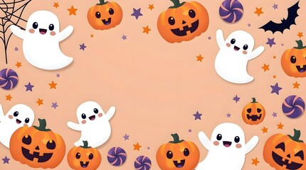 Naklejka premium halloween seamless pattern