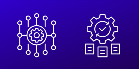 system and framework icons, line design