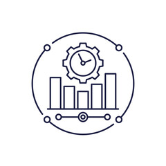 uptime icon with graph in line design