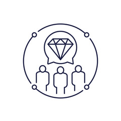 team excellence icon in line design