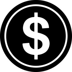 dollar coin silhouette vector illustration