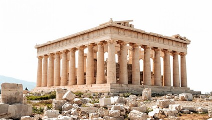 Obraz premium Majestic Parthenon Temple in Athens, Greece, a Symbol of Classical Architecture and History