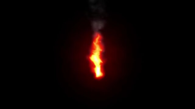 Fire flame tourch looping animation with alpha channel