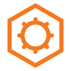 Total carbohydrate icon vector showing gear symbol for energy and nutrition food information.