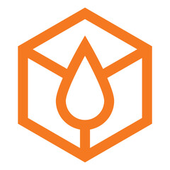 Polyunsaturated fat icon vector showing oil leaf symbol for healthy nutrition and food packaging design.