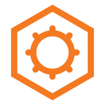 Total carbohydrate icon vector showing gear symbol for energy and nutrition food information.