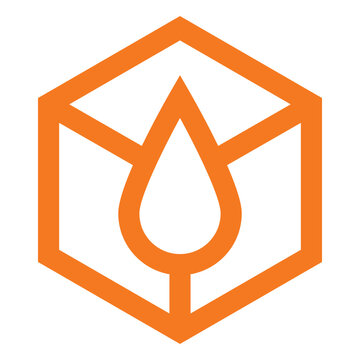 Polyunsaturated fat icon vector showing oil leaf symbol for healthy nutrition and food packaging design.
