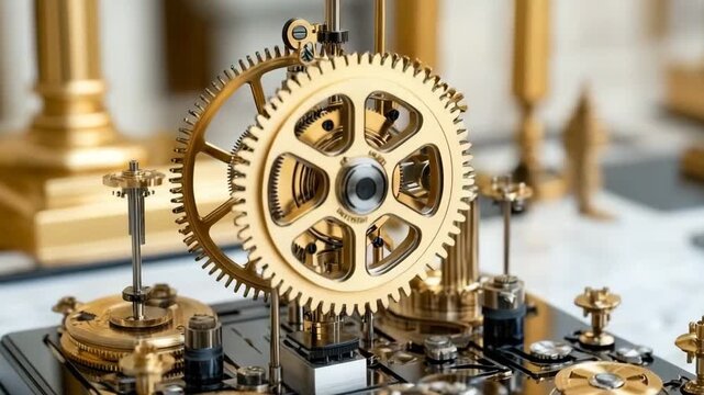 Intricate clock mechanism showcases fine craftsmanship