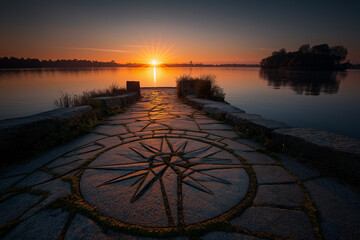 sunset in the harbor