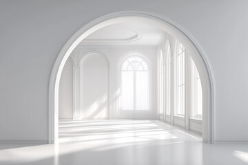 empty white corridor