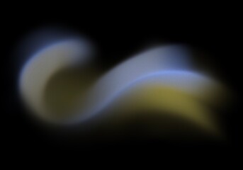 Abstract Swirl Background with Blue and Yellow Nois on Black Background