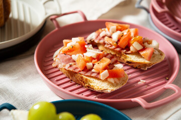 Open sandwich on a plate