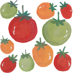 Vibrant Hand-Painted Tomatoes Collection