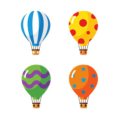 Fototapeta premium Colorful Hot Air Balloon Floating in Clear Blue Sky