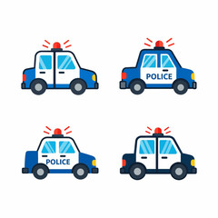Fototapeta premium Police Car in Action: Dynamic Emergency Response Vehicle