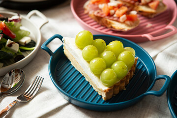 A piece of cake on a plate