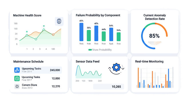 Digital dashboard UI kit with charts graphs and data visualization for business intelligence analytics.