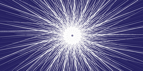 Obraz premium White radial lines on blue as manga speed vector bg. Comic book explosion effect. Anime explosion background. Fast motion in perspective. Radial explosion. Center focus. Eps10