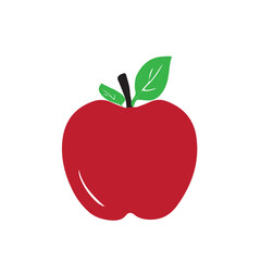 Bright Red Apple Illustration