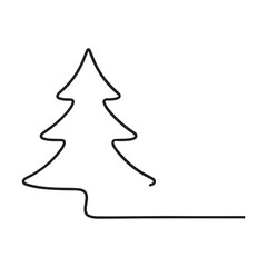 Continuous Line Christmas Tree Drawing