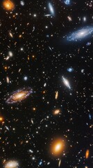 Obraz premium Infinite Universe: Dazzling Array of Spiral and Elliptical Galaxies in a Cosmic Tapestry