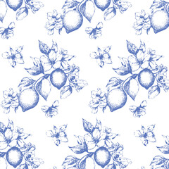 vector-style pattern of Sicilian lemons 