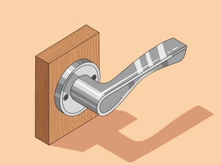 Door handle metallic illustration