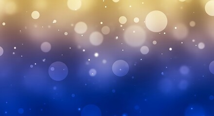 Abstract bokeh lights with a gradient of gold to blue