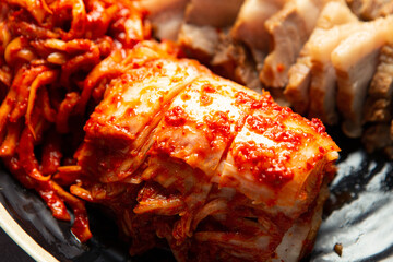  Boiled pork with kimchi, Korean food 